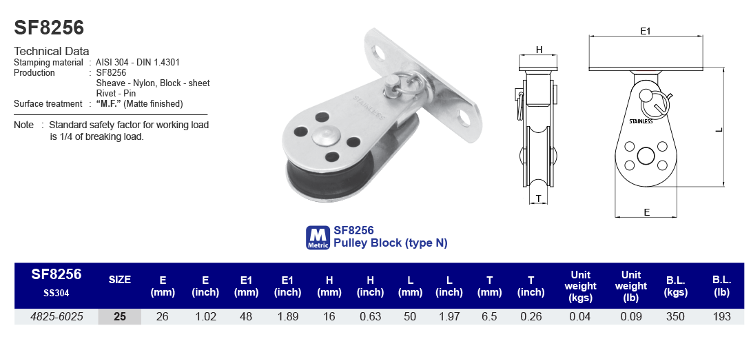 SF8256 Pulley Block (type N)