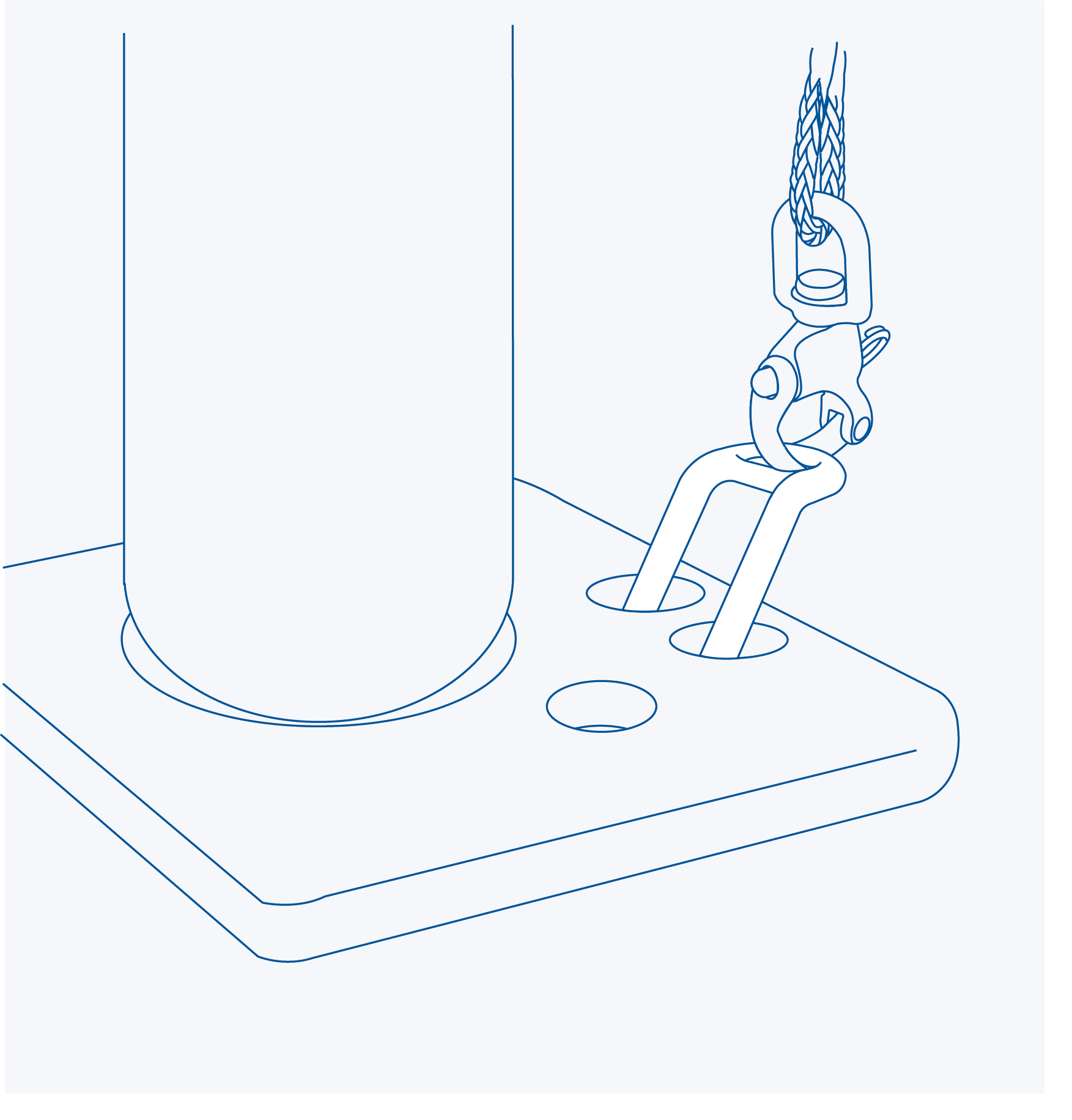 S364LK Headboard shackle (cross bar and locking pin) - 316